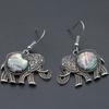 VILLWICE New Colorful Shell Various Shapes Owl Women Hollow Zinc Alloy Antique Silver Plated Retro Drop Earring Jewelry Crafts
