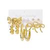 New European and American style bowknot earring and stud set A set of stylish and sophisticated earrings with a unique design