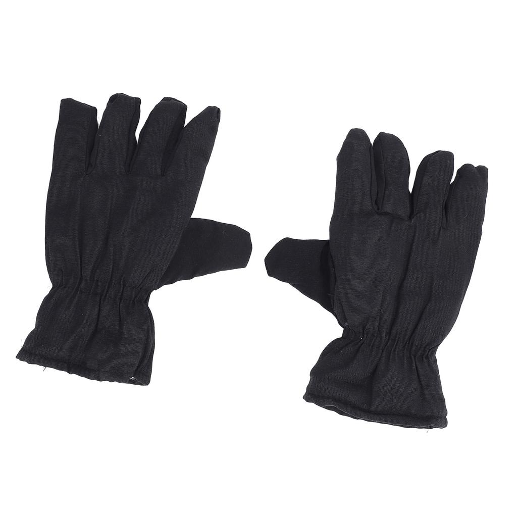Winter Warm Snowboarding Gloves Thickened Padded Black Color 5 Fingers Cold Weather Gloves
