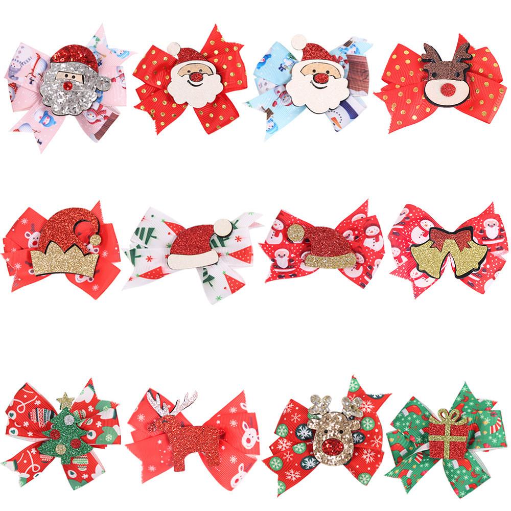 Adorable Hair Christmas Clips For Girls Featuring Sparkling Reindeer Antlers And Cheerful Designs