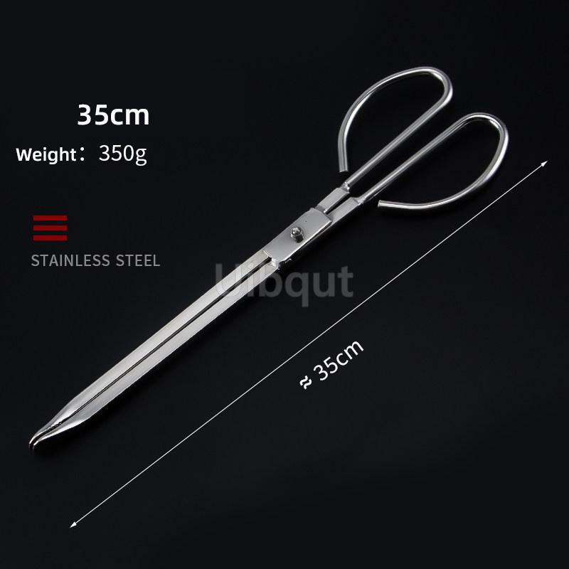 Stainless Steel Fire Tongs Coal Grabber Trash Picker Household Vintage Extended Kitchen Coal Grill Tongs Large and Small Sizes