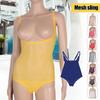 2025 Belly Dance Top Women's Sheer Mesh Bodysuit Halter Bottom Bodice Top Training Vest One Piece Sleeveless Open Chest Jumpsuit
