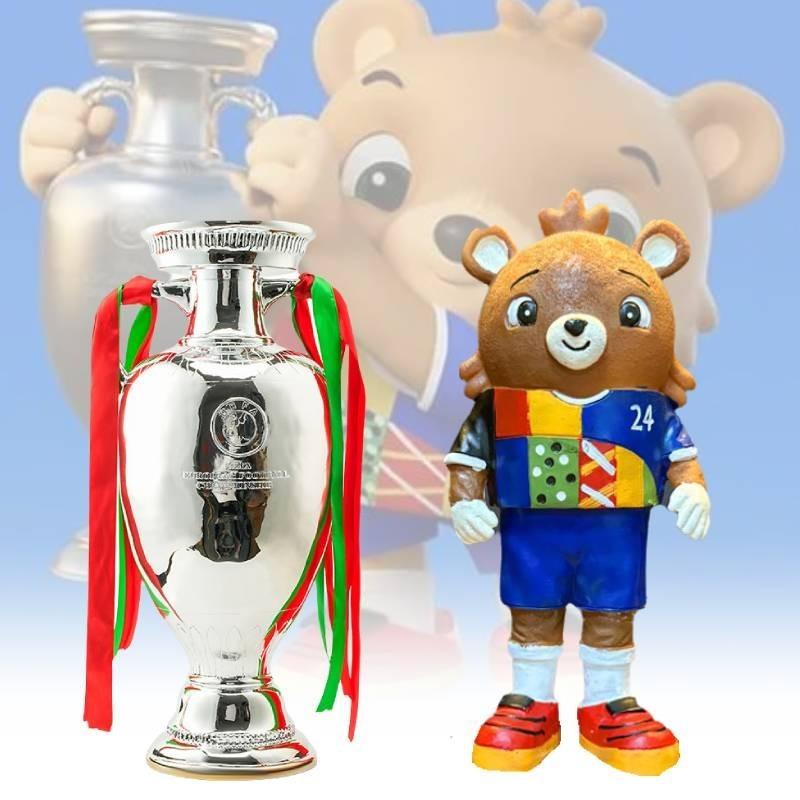 Euro Albart Fotballmaskot Fotballtrofé Resinmodell Figur Suvenirer Fan