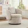 028 360 Degrees Rotating Accent Chair with Hidden Storage and Plump Back Cushion, Modern Sofa Living Room Chair for Bedroom, Corner