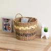 Handwoven Seagrass Storage Basket Large Round Decorative Basket Nestable Household Organizer Toys Toiletries Accessories