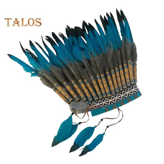 

Головний убір із імітації пір я в індіанському стилі, 40 см, високий головний убір, фотофестивалі, косплей, нарядний костюм, аксесуар