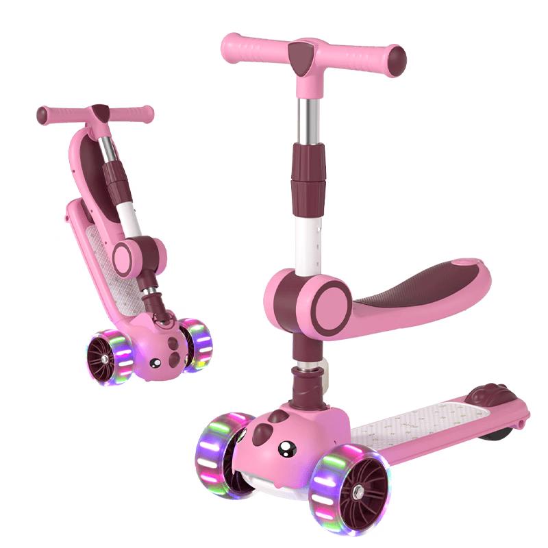 DEERC Foldable 3-in-1 Kids Scooter with Seat