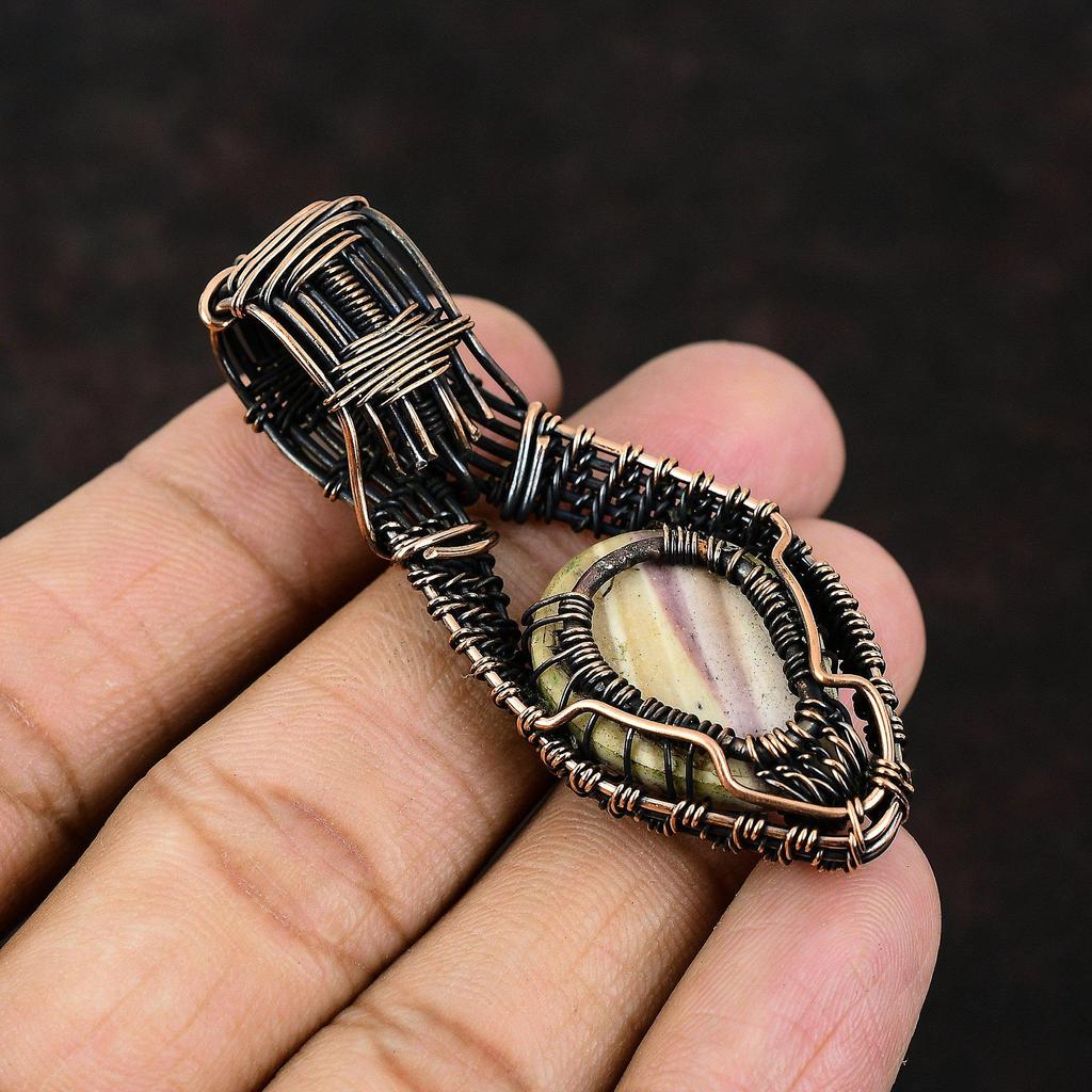 Lebensbaum Mookait Edelstein Kupfer Anhänger Kupferdraht gewickelter Schmuck Regenbogenmondstein Schmuck Edelstein Handgefertigter Anhänger Geschenk für Mama