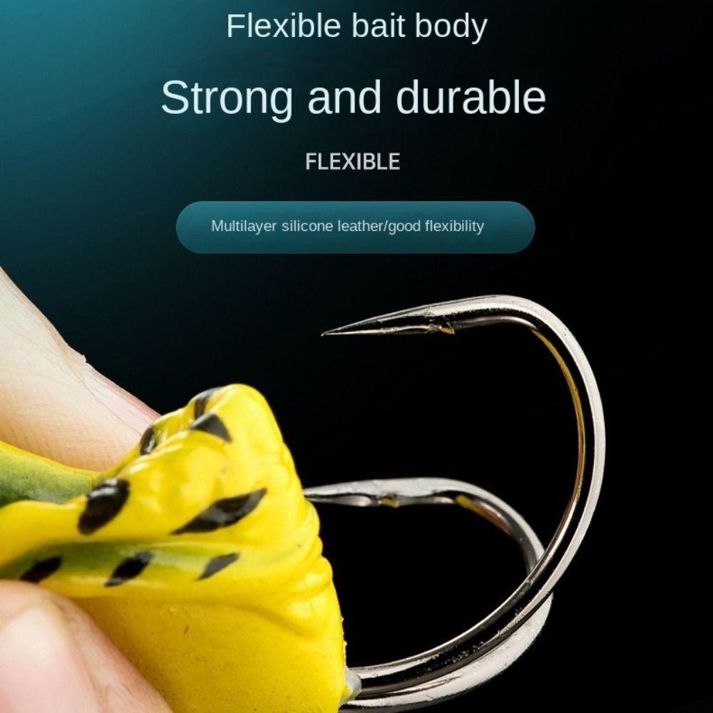 Soft Treble Hook Soft Fishing Lures Spinner Sinking Artificial Bass Bait Rubber Frog Lure  Fishing
