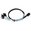 12GBPS Mini SAS HD SFF 8643 To 4 SATA 3.0 Cable PVC Dual Channel 7P Server Hard Disk Array Data Line 1m   3.3ft