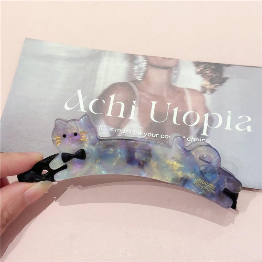 

Pet Animal Banana Clip Cartoon Vertical Clip Personalized Acetate Cat Hair Clip Girl фиолетовый