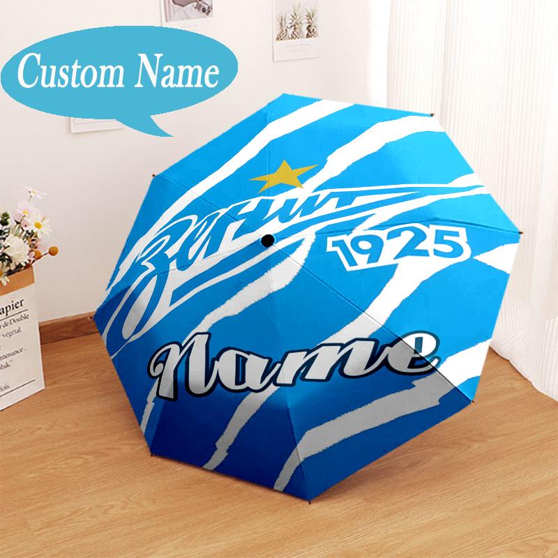 Custom Name Zenit FC Crest Umbrella Folding Umbrella, Automatic Umbrella - 8-Frame for Travel, Casual Lightweight Personalized Gifts