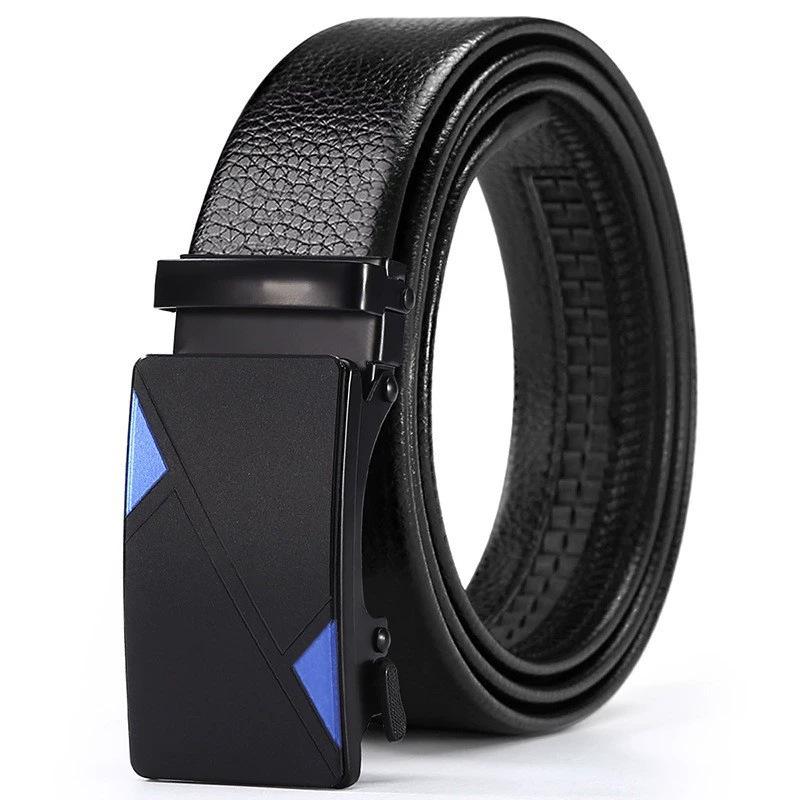 

Ремень мужской ремень с автоматической пряжкой, узор личи, подгибочный ремень, деловой ремень Stall 125cm