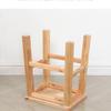 Solid Oak Wood Stool Sturdy with Rectangular Seat for Study Areas