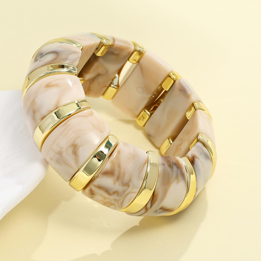 Exaggeration Punk Thick Wide Acrylic Elastic Rope Bracelet Retro Fashion Boho Bracelet Temperament Jewelry for Women