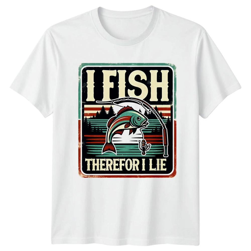 I Fish Therefore I Lie Fishing Rod Bass Graphic Unisexs Unisexs TShirt S