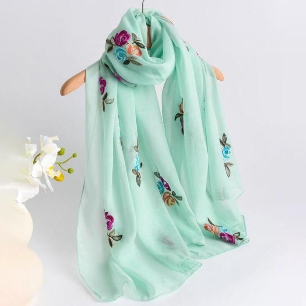 Floral Print Long Scarf, Stylish Soft And Comfortable Women'S Shawl, Casual Multi-Purpose Humble Scarf For All Seasons,