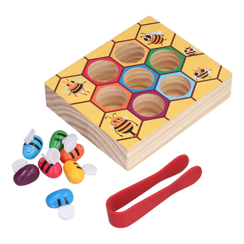 Clamp Bee Matching Game Toys Early Educational Learning Fine Motor Skill Toy for ChildrenClamp Bees