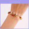 Fruit Jewelry Cherry Strawberry Heart Alloy Bracelet For Women Gift