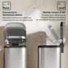 Kitchen Bin 30L, Pedal Bin with Removable Inner Bucket, Soft-close Lid, 29x36x59.5cm, Silver