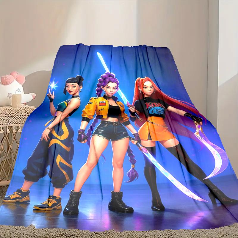 1pc Kpop Demon Hunters Blanket, Cozy Printed Throw Blanket, A Heartfelt Gift for Your Family and Friends