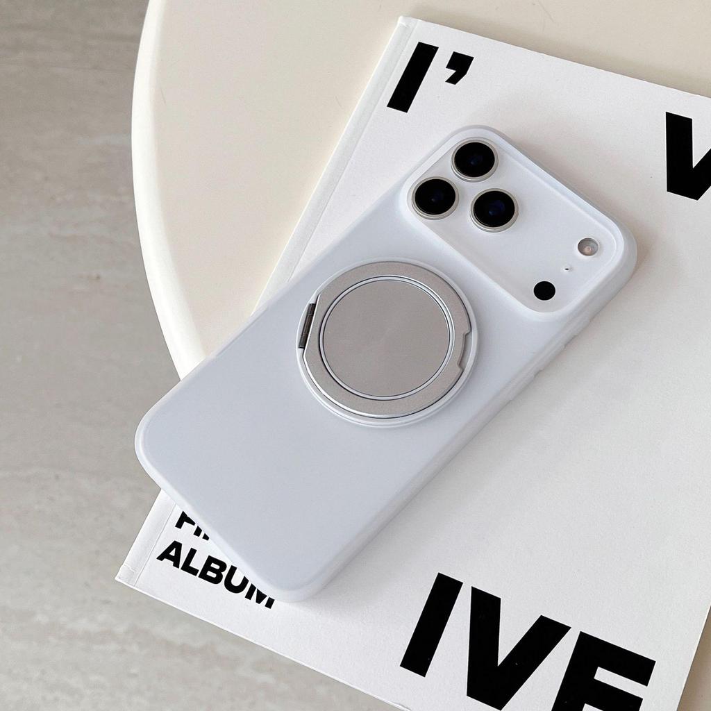 IP17 Promax Liquid Silicone Magnetic Phone Case with 360° Rotating Stand