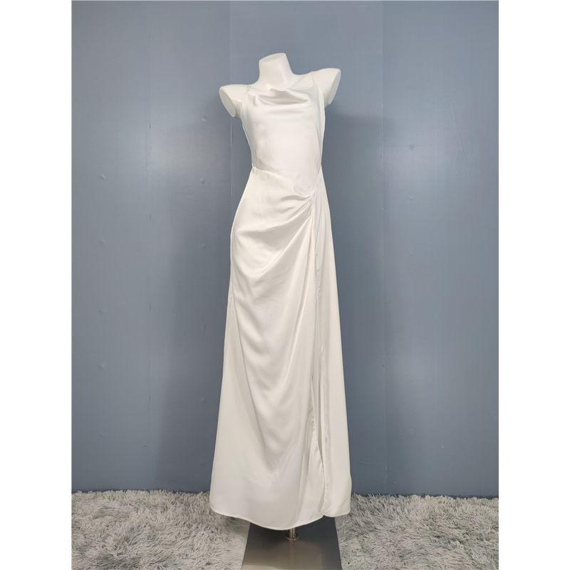 Export French Socialite Lu's New Suspender Swing Collar Fashion Elegance Beautiful Fold Split Light Wedding Dress Dress