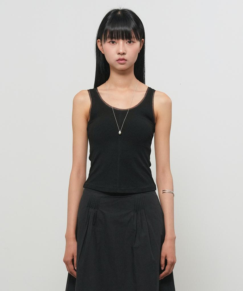 GENERALIDEA Sheer Layered Sleeveless [Black] / Gf2Lts534