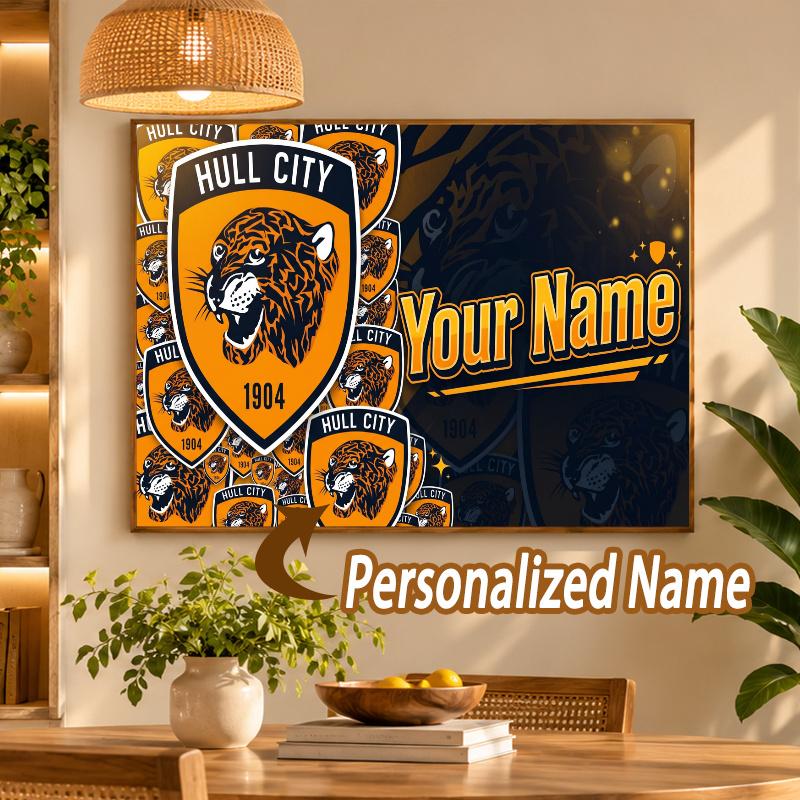 Custom Name Hull City 5D Diamond Painting Personalized Full Drill Diamond Art Kit Gift