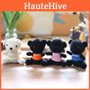Cute Fluffy Bear Keychain Soft Plush Toy Bag Decoration In Pink Blue Orange White
