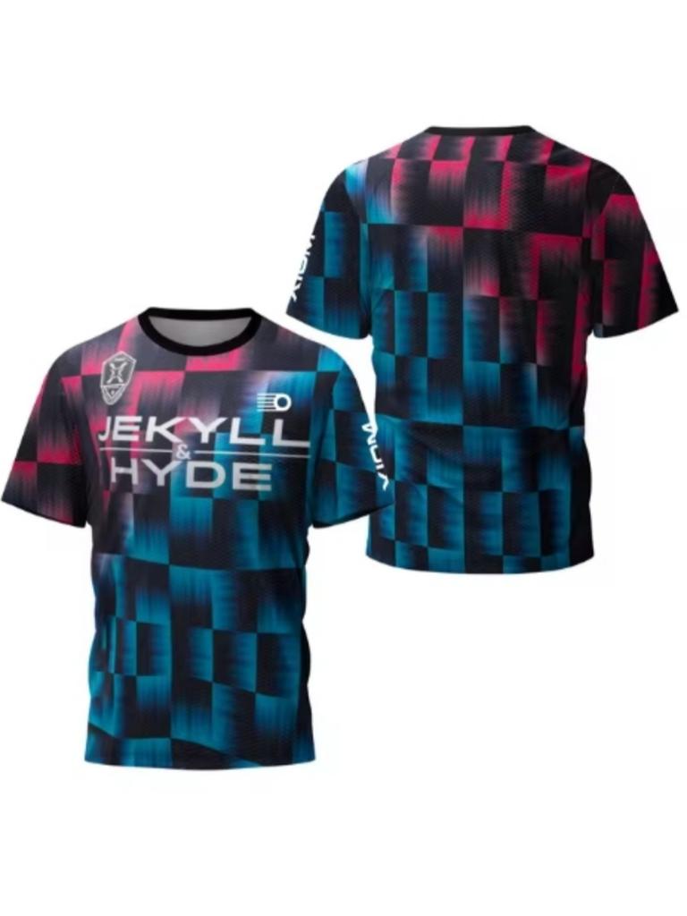 Summer 3D Printing Neon City High Performance Men's Table Tennis T-shirt Summer Badminton T-shirt Men Top Table Tennis Club Quick Dry Short Sleeve