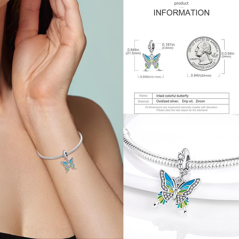 92 Styles Original Copper Green Series Cactus Avocado Clover Charms Bracelet Pendant Diy Clip Beads Women'S Jewelry