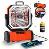 Radiator Fan 20000mAh Battery Camping Fan 4 LED Lantern 8 Speeds Desk Fan Portable Outdoor Fan for Tent Power Outages Jobsite