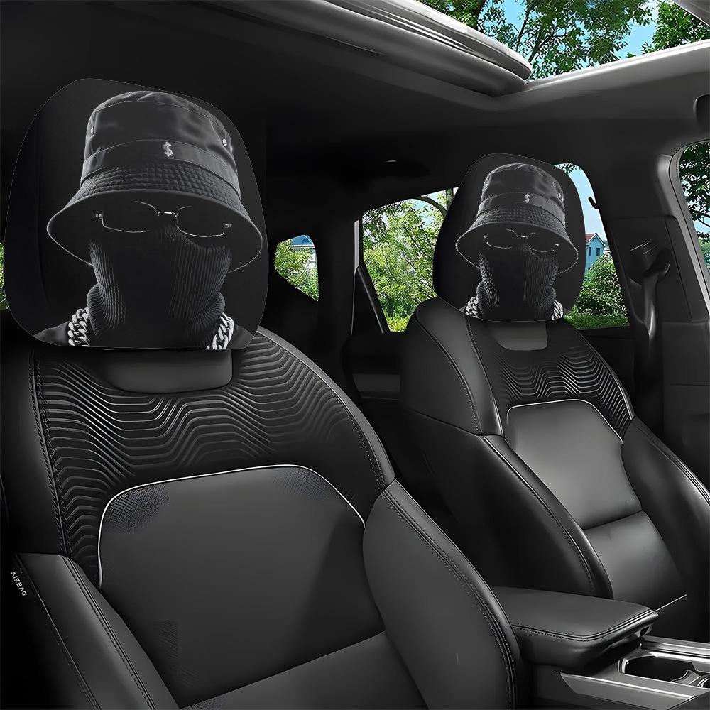 Universelle bedruckte Polyester-Kopfstützenbezüge für SUVs und Limousinen, Dekorativ & Etikettierbar.