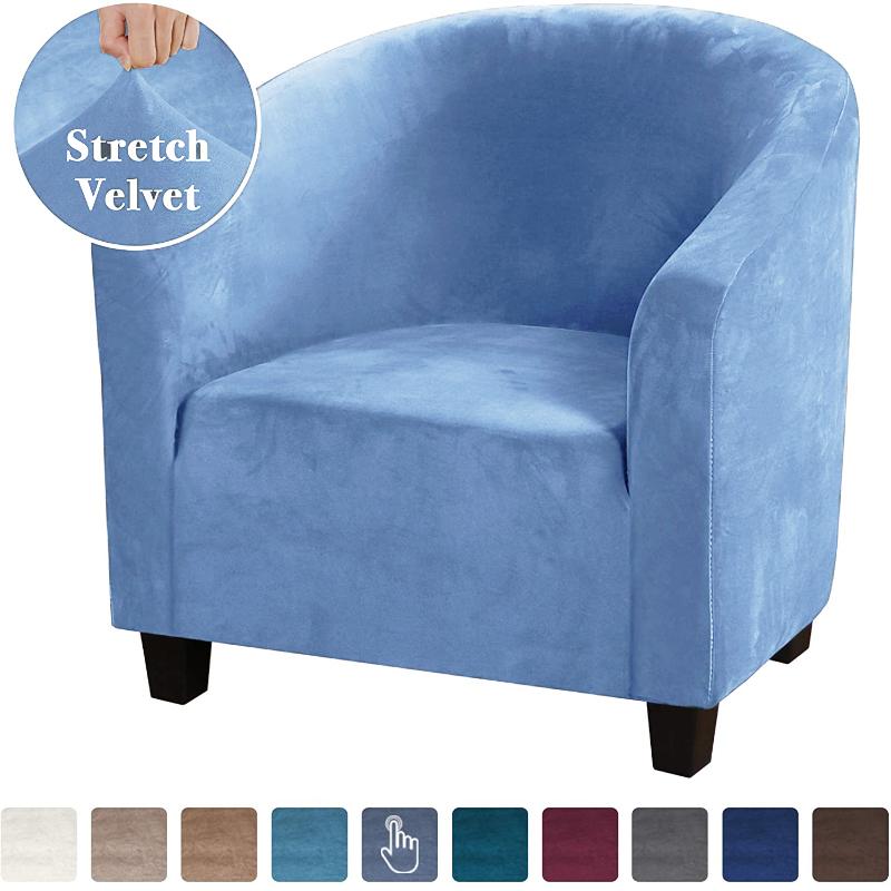 High Stretch Sofa Cover Velvet Tub Chair Cover Skid Resistance Furniture Protector Stretch Fabric Super Soft Couch Slipcover