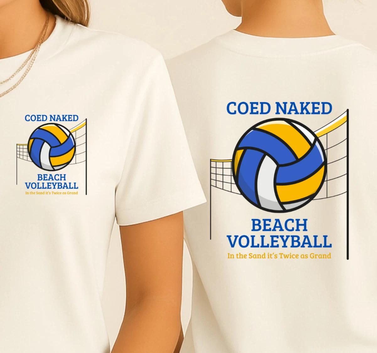 Coed Naked Beach Volleyball T-shirt, Beach Vibes Shirt, Nudist and Naturist Tee 3XL