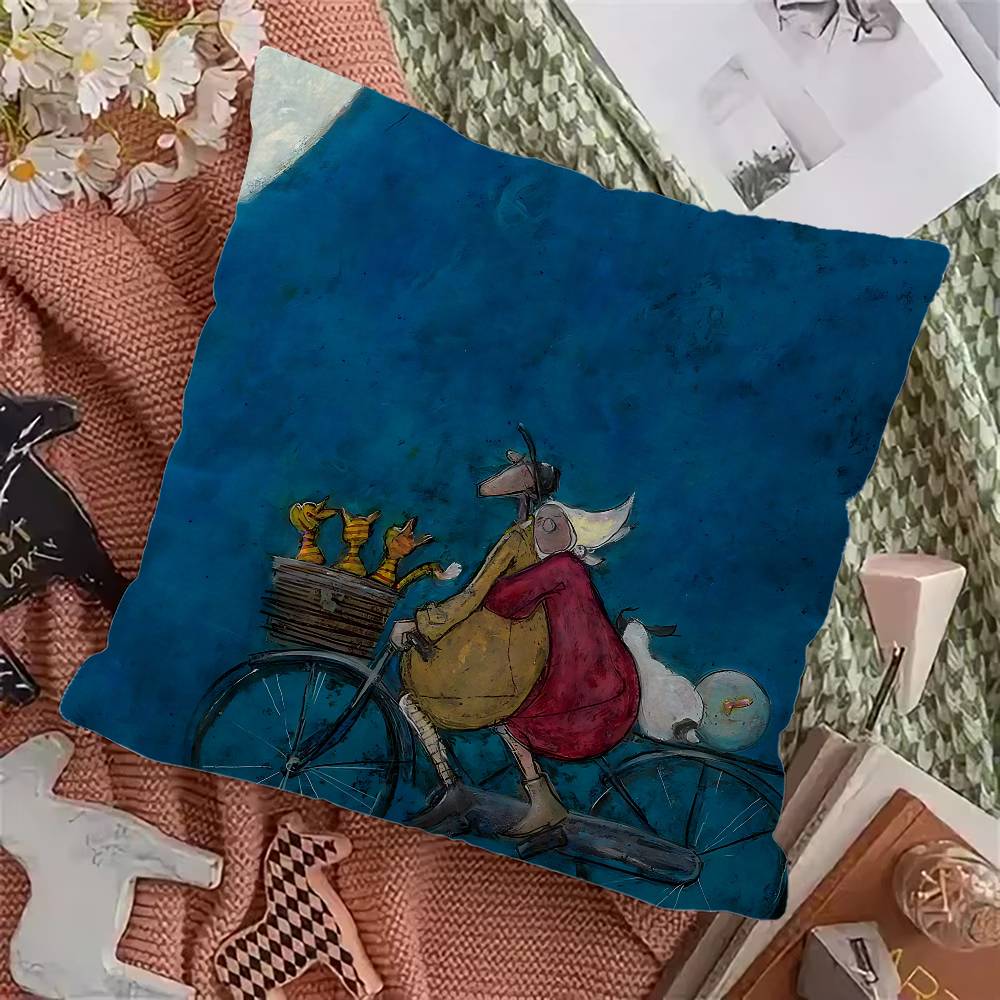 Sam Toft Art Abstract Landscape Pillow Cover for Bedroom Room and Living Room Sofa Decorative Cushion Cover