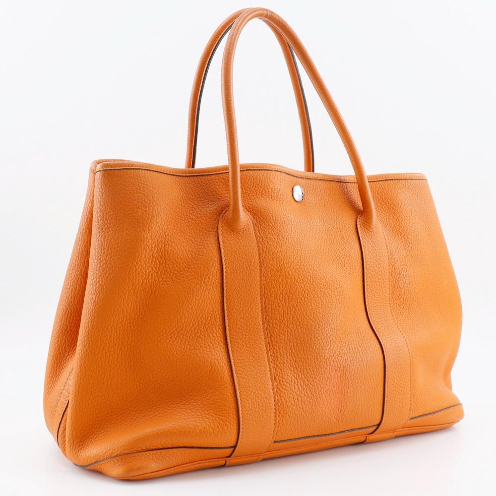 Hermes Garden Party 36 PM Tote Bag Orange Negonda Women Used