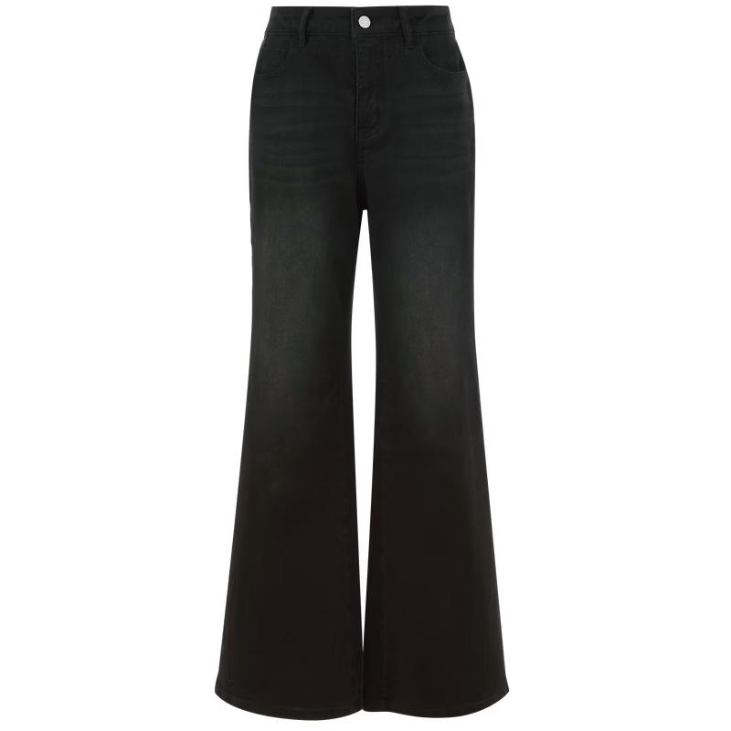 Sancai Washed High-Rise Flare Jeans