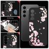 Peach Blossom Patterned Silicone Phone Case For Samsung Galaxy A17 A56 A36 A55 A16 A15 5G A35 A54 A26 A14 Soft TPU Lanyard Cover
