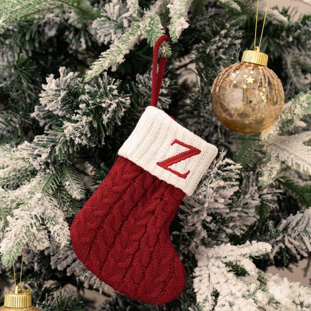 Cute Christmas Knitted Wool Stockings - Festive Tree Ornaments and Decorative Props