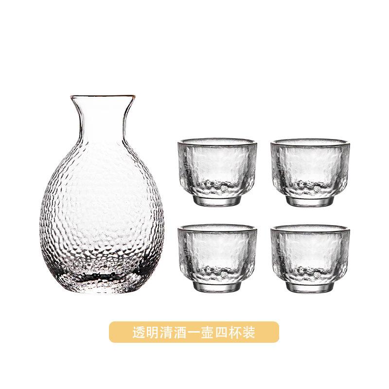 Set Sake Giapponese Vetro Martellato Scatola Regalo Uso Domestico Bottiglia per Sake Caraffa per Vino
