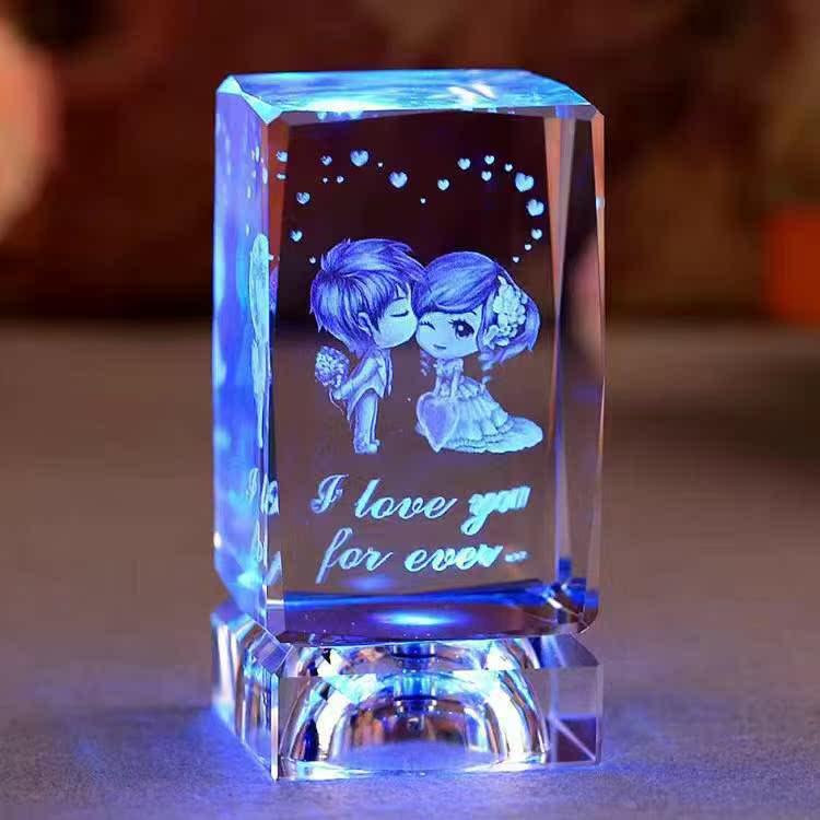 Romantic Rose Night Light: Crystal Ornament and Valentine's Confession Gift