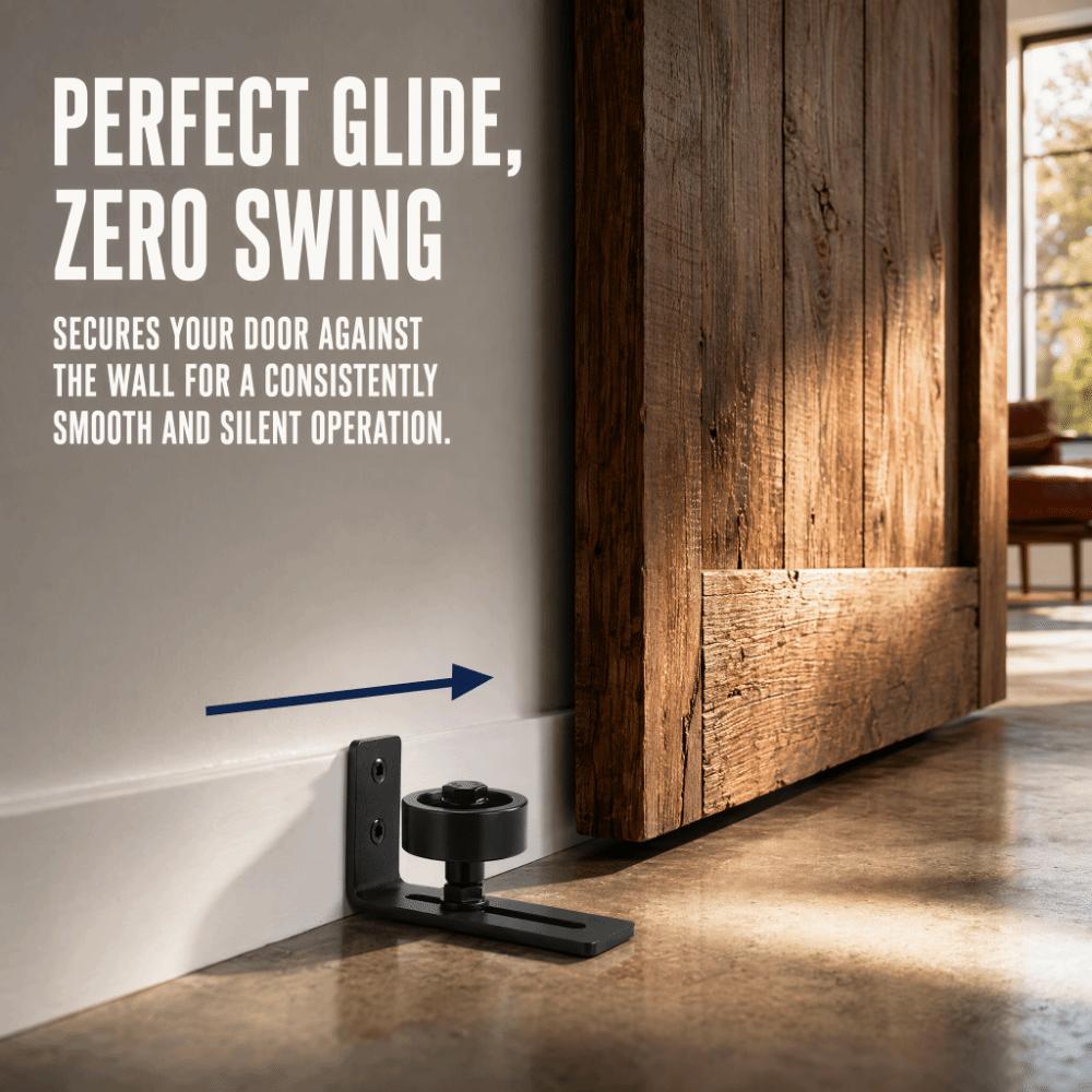 Black Barn Door Guide Rail Adjustable Sliding Door Guide Durable Guide Rail Door