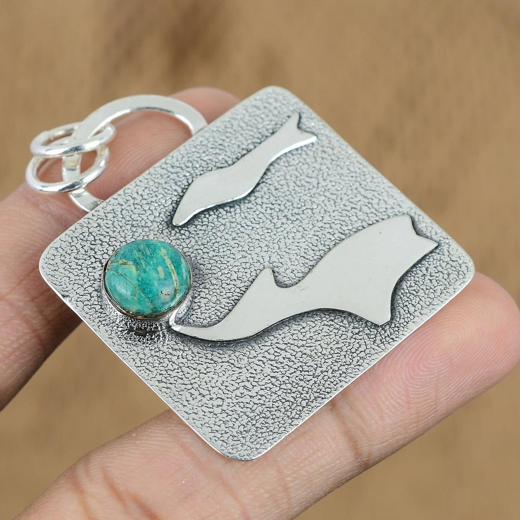 Gift For Women Jewelry Pendant 925 Sterling Silver Natural Amazonite Gemstone