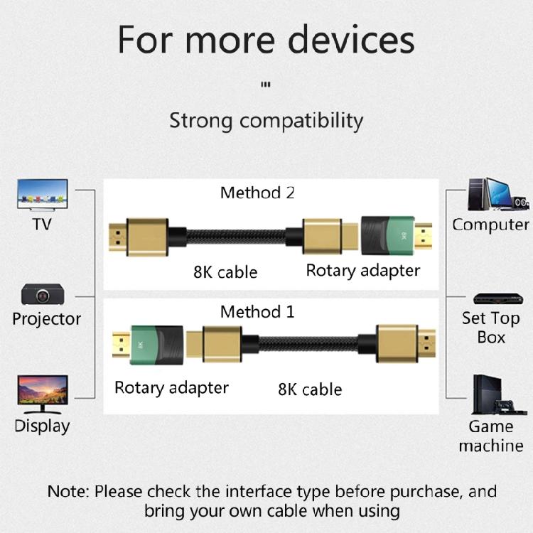 8K HDMI-compatible Extension Adapter HDMI-compatible2.1 Male To Female Connector
