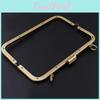 Kiss Purse Meta Frame 21cm Clasp Lock Squared Bag Clutch Bronze
