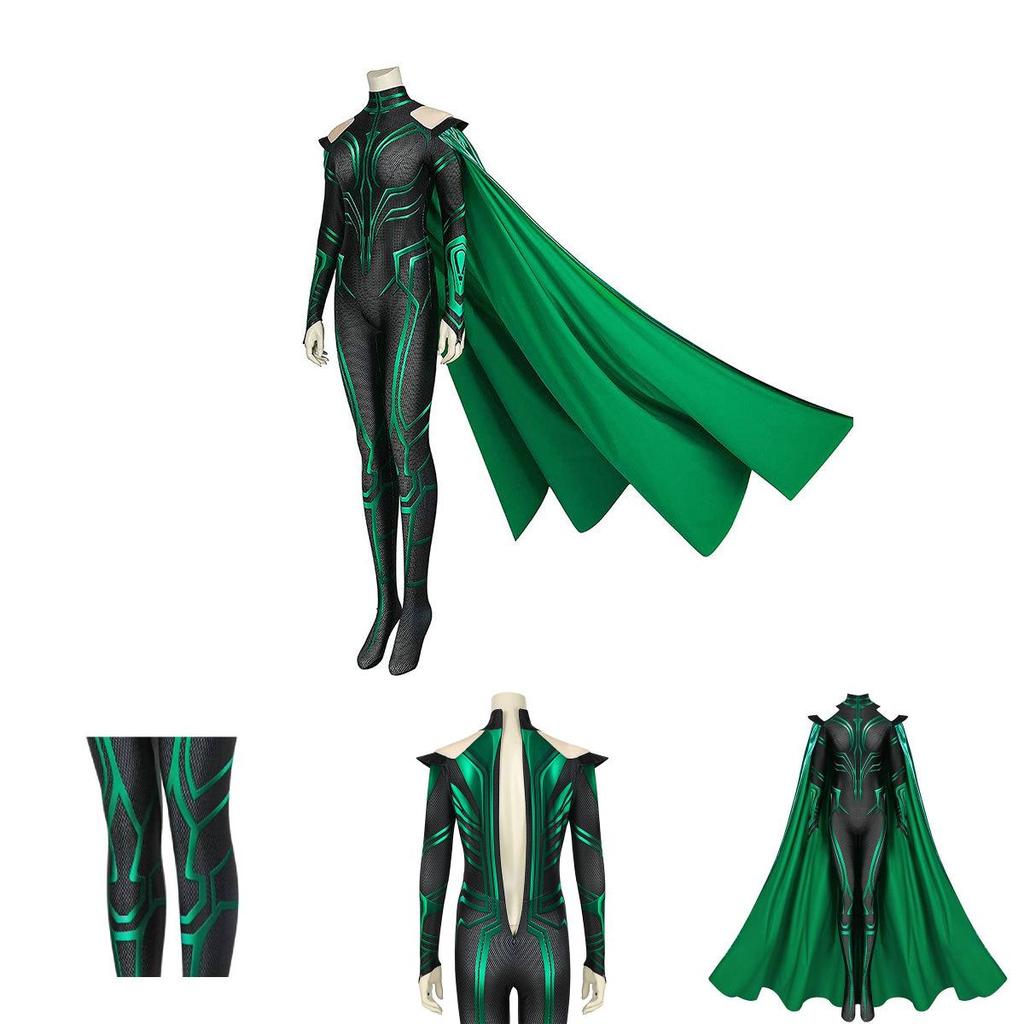 Embrace Your Dark Side With Hela Bodysuit Cloak Halloween Costume For Adults