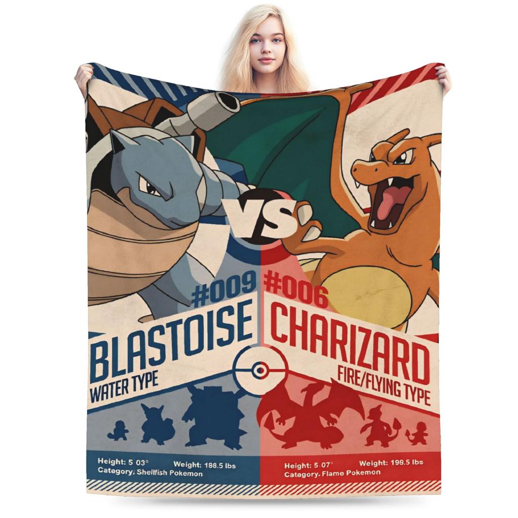 Pokemon Characters Plush Blankets Kids  Flannel Throw Blanket For Couch Bed Warm Soft Custom Quality Bedspread Gift Idea