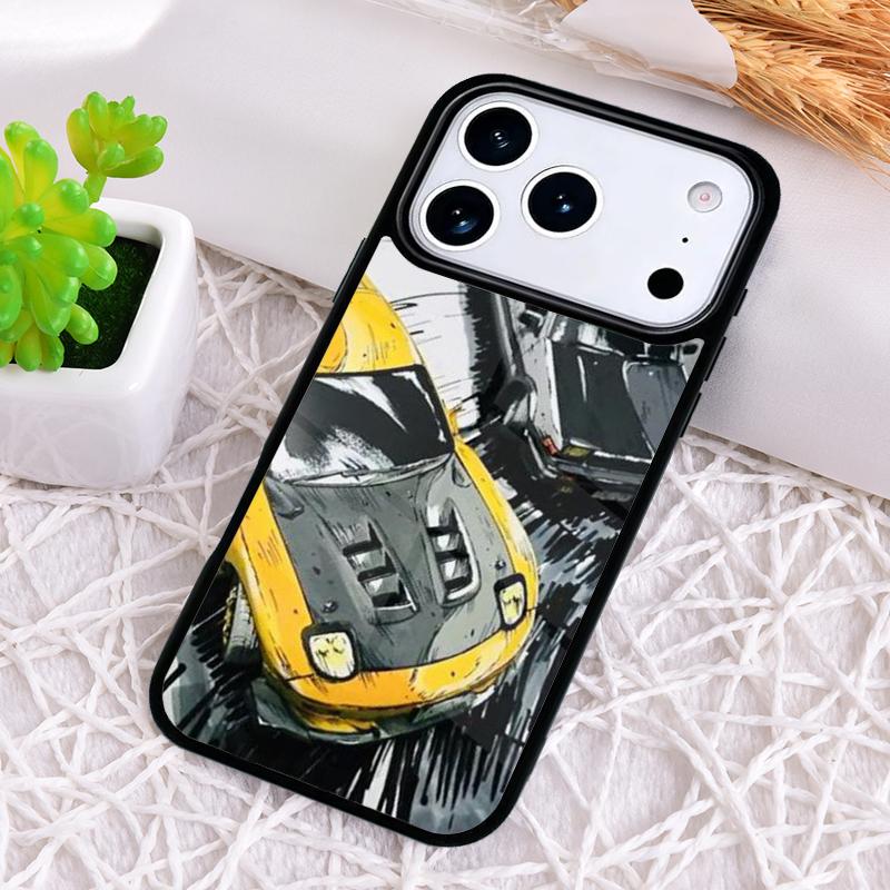 Initial D soft Phone Case for iPhone 17 Air 16 15 11 12 14 13 Pro Max Shockproof Cover
